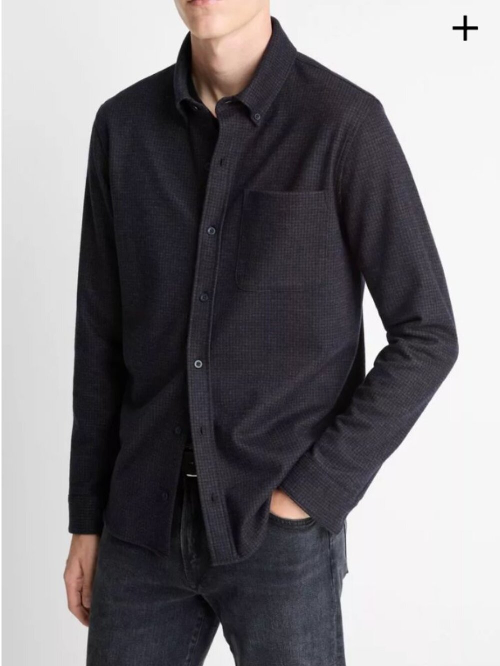 Vince Tattersall Check Button Down Shirt Men's M Long Sleeve Cotton Blend